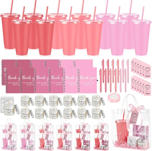 Miniatura 9 de Nuogo Juego de 6 premios de ducha para padres para jugadores, adultos, incluye vaso de plástico, cuaderno, velas perfumadas, bolígrafo, bolsa