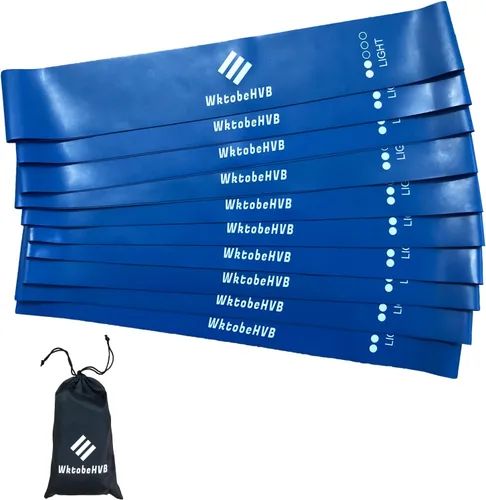 Miniatura 6 de Bandas elásticas de resistencia para ejercicio, paquete de 5/10, bandas elásticas de 10/12 pulgadas para entrenar con bolsa de transporte, bandas