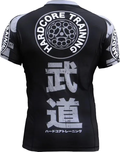 Miniatura 2 de Hardcore Training Budo Grey - Camiseta de compresión de manga larga para hombre, sin Gi, apretada, BJJ para entrenamiento, Gris