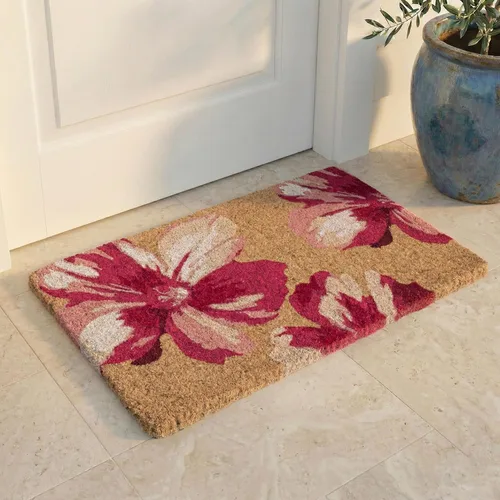 Miniatura 79 de Fab Habitat Felpudo extra grueso, tejido a mano, duradero, fibra de coco natural, entrada, puerta delantera, porche, patio, pájaros en rama, gris