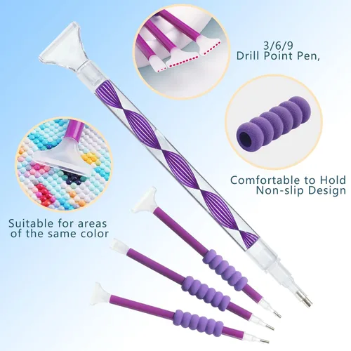 Miniatura 5 de Douorgan Contenedores de Almacenamiento de Pintura de Diamante Accesorios y Herramientas Organizador Portátil de Pintura de Diamante Estuche