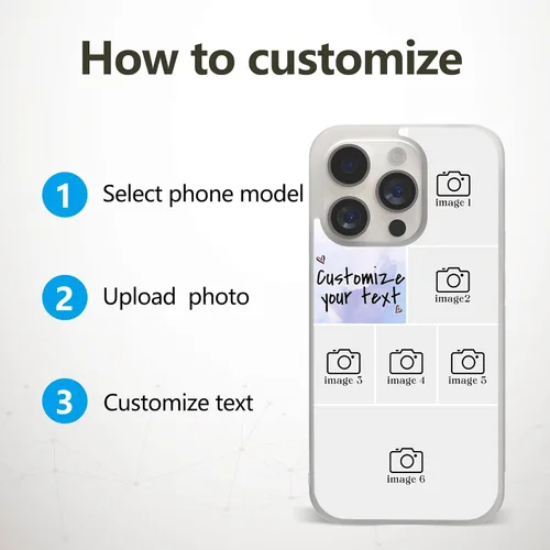 Miniatura 4 de Fundas de teléfono personalizables con diseño de texto, fotos y empalme, regalos para mujeres, familia, madre, aplicable con iPhone 11, 12, 13, 14