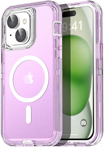 Miniatura 15 de AICase Funda transparente para iPhone 16e/13/iPhone 14, compatible con MagSafe 3 en 1, resistente protección contra caídas, cuerpo completo, a