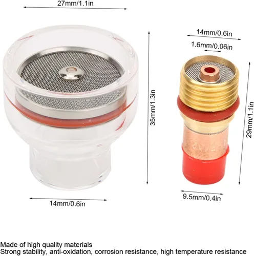 Miniatura 5 de Garosa Antorcha de lente de gas Collet Body Glass Cup Soldadura Kit de antorcha Accesorios para antorcha WP-17/18/26 Accesorios de antorcha Piezas