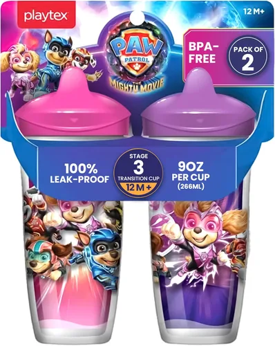 Miniatura 8 de Playtex Baby Sipsters - Vaso para sorber de boquilla dura para más de 12 meses, 9 onzas (2 unidades), diseño de ancla azul y velero, botella de agua