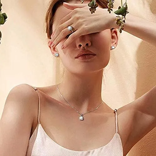 Miniatura 5 de Carleen Anillo de ópalo creado de plata de ley 925 con piedra natal de octubre, circonita cúbica, anillo de compromiso, joyería fina, regalo