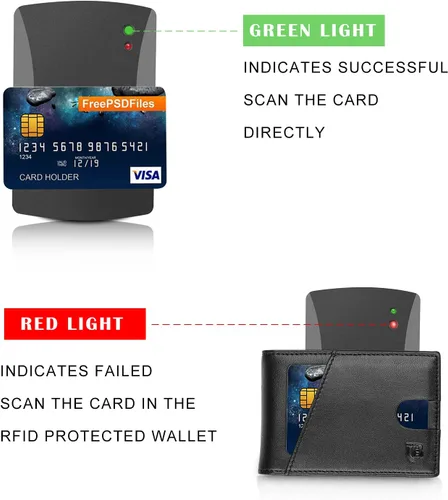 Miniatura 3 de BIAL Billetera para hombre, billetera delgada plegable con clip para dinero, billetera RFID con 6 tarjeteros de crédito y 1 ventana