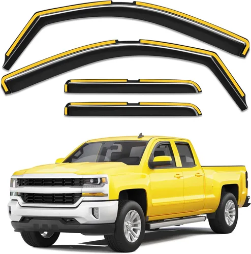 Miniatura 20 de Protectores de lluvia de ventana en canal para Chevy Express Van 1996-2026 y GMC Savana 1996-2026, deflectores de ventana extra duraderos, viseras