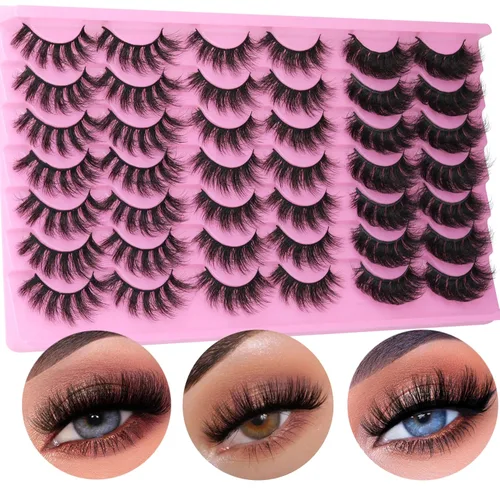 Miniatura 9 de Pestañas postizas de visón esponjosas y de aspecto natural, 14-17mm, paquete de pestañas de ojo de gato, pestañas postizas rizadas y onduladas 5D