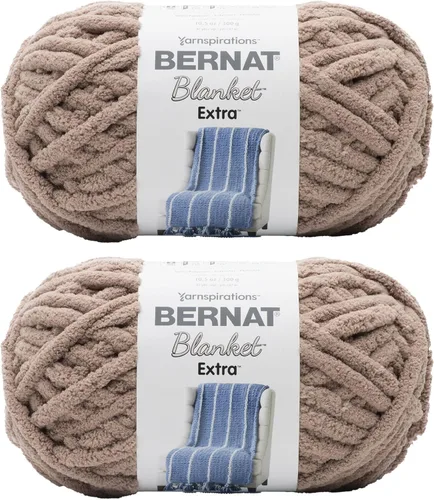 Miniatura 25 de Bernat - Estambre para mantas Extra Negro, 2 paquetes de 300g/10.5 onzas, poliéster, #7, jumbo, tejido de punto/ganchillo