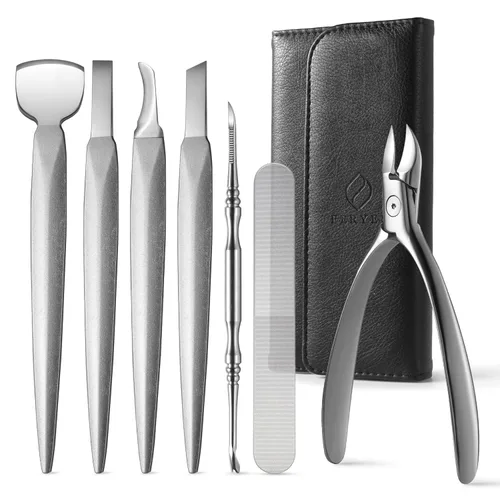Miniatura 8 de FERYES Juego de cuchillo para pedicura y uñas encarnadas, kit de herramienta profesional de pedicura de 4 piezas, hoja de pie de primera calidad