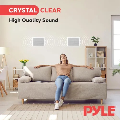 Miniatura 6 de Pyle Altavoz Empotrado de Montaje en Techo y Pared - Sistema de Altavoces Estéreo de 400 Vatios para Pared/Techo de 8 Pulgadas de Rango Completo