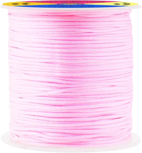 Miniatura 146 de Mandala Crafts Cordón de Satén de Nailon 2mm Cordón Rattail Champagne - 100 Yardas Cordón de Nailon Chino para Nudos Cordón de Seda Cola de Rata