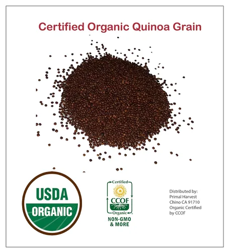 Miniatura 2 de Grano entero orgánico rojo de quinua real sin OMG sin gluten a granel (12 onzas)