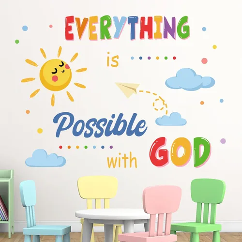 Miniatura 10 de Yovkky Calcomanías inspiradoras de pared de dinosaurio degradado pastel, con cita motivacional de dinosaurio, decoración neutra para guardería