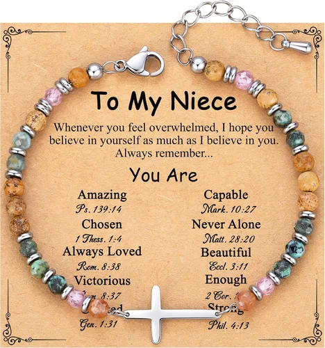 Miniatura 9 de TONY & SANDY Pulsera de cruz cristiana para mujer, regalo de San Valentín para ella, regalo de confirmación de bautismo, Pascua, regalo único