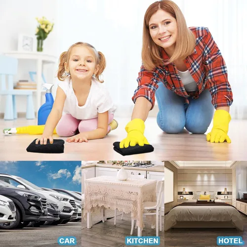 Miniatura 7 de Tenare Paquete de 100 paños de limpieza de microfibra de 12 x 12 pulgadas, trapos de limpieza reutilizables, toallas de microfibra a granel, paños