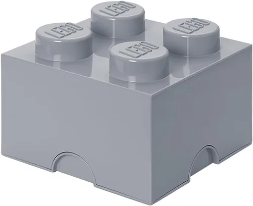 Miniatura 10 de LEGO - Ladrillo de almacenamiento con 4 tachuelas, color gris oscuro, caja de almacenamiento apilable de plástico con tapa para niños y adultos