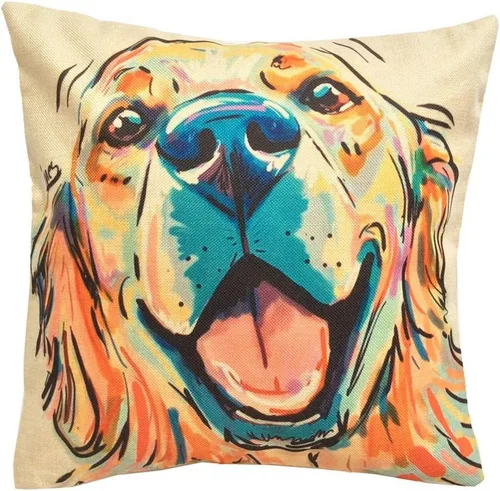 Miniatura 27 de Fundas de almohada con diseño de perro. fundas de cojín de algodón y lino para decorar hogares sofá de 18 x 18 pulgadas Pit Bull-m