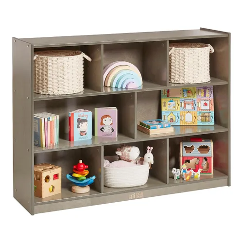 Miniatura 11 de ECR4Kids Gabinete de almacenamiento móvil de 8 compartimentos, primaria, muebles de aula, gris desgastado