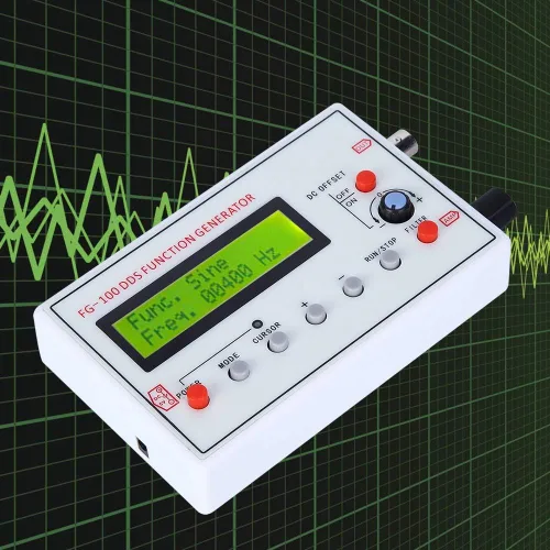 Miniatura 3 de Generador de funciones -FG-100 DDS Generador de funciones Seno Frecuencia 1HZ‑500KHz Contador Fuente de Señal Generador Medidor