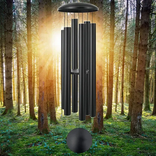 Miniatura 16 de ASTARIN Campanillas de viento conmemorativas para exteriores, 36 pulgadas con 6 tubos pesados, tono profundo para decoración colgante de jardín