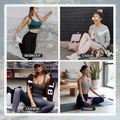 Miniatura 4 de Leggings de cintura alta para mujer, no se transparentan, con control de abdomen, pantalones de yoga para ciclismo, entrenamiento, yoga