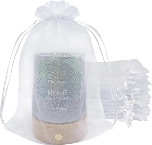 Miniatura 8 de 100 bolsas de regalo verdes de organza de 6 x 9 pulgadas, pequeña bolsa de malla con cordón para joyería, bolsa de regalo para el día de San