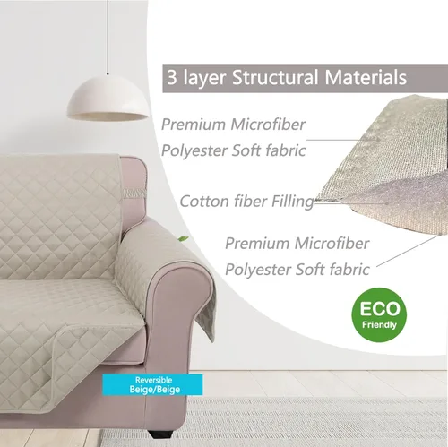 Miniatura 4 de U-NICE HOME Funda para sillón reclinable, reversible, con correas elásticas, resistente al agua, protege de perros y mascotas, sillón extragrande