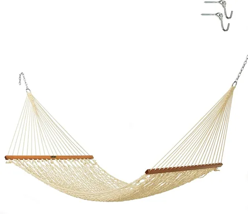 Miniatura 10 de Original Pawleys Island Hamaca individual de cuerda DuraCord marrón antiguo – 12 pies x 50 in., 1 persona, capacidad de 450 libras, barra