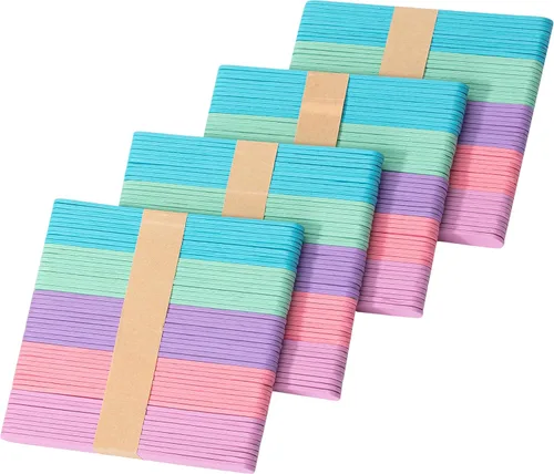 Miniatura 12 de Mr. Pen - Palitos de paletas de colores, palitos de madera de colores arcoíris para manualidades, paquete de 200, 4.5 pulgadas