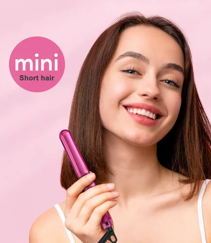Miniatura 12 de Terviiix Mini plancha plana para flequillo con bordes de pelo corto, plancha y rizador de pelo de cerámica pequeña de 1/2 pulgada 2 en 1, plancha
