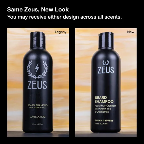 Miniatura 2 de ZEUS Champú para barba para hombres con manzanilla, té verde y aceites esenciales, hidratación de limpieza profunda para un vello facial más suave