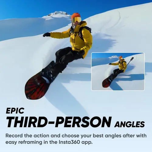 Miniatura 5 de Insta360 Kit de nieve X3 (nueva versión) - Cámara de acción 360 con video HDR activo de 5.7K 360, cámara de lente única 4K, impermeable