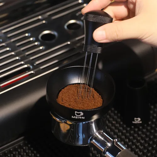 Miniatura 6 de MEION Juego de embudo dosificador de espresso y pantalla de disco, embudo magnético para café, pantalla de disco de espresso reutilizable