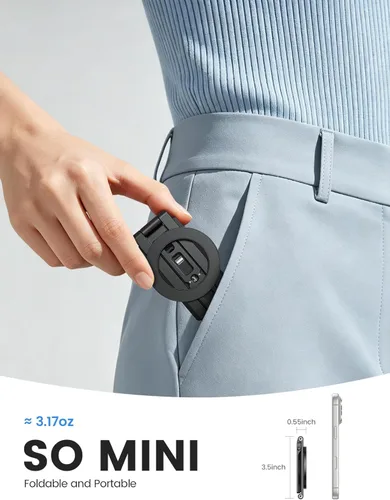 Miniatura 7 de Lamicall Soporte de Trípode Magsafe - [Ultra-compacto] Trípode Magnético de Aluminio para iPhone 17/16 Pro Max Air, Soporte de Cama Flexible