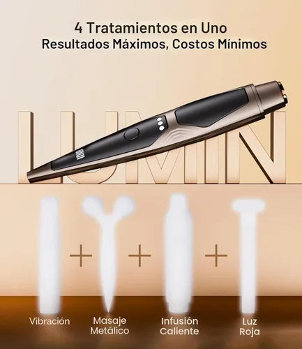 Miniatura 4 de INIA Terapia de luz roja debajo de los ojos para la cara, dispositivo de belleza 4 en 1 con calor, vibración, masaje y luz roja para ojeras