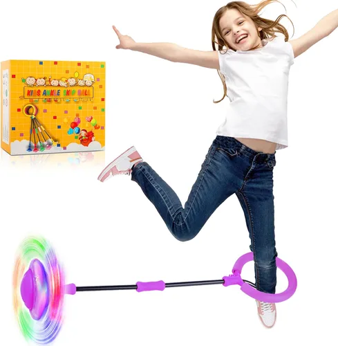 Ankle Skip Ball for Kids, Girls Toys Age 5 6 7 8 9 10 Years, Birthday Gift for Girls and Boys, Foldable Colorful Flash Wheel Skip Ball, Sports