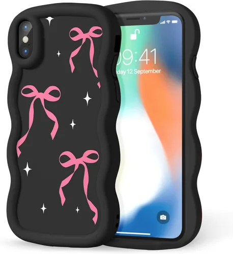 Miniatura 17 de Compatible con iPhone SE/8/7 Funda para Mujeres y Niñas, Marco Ondulado Rizado con Patrón Lindo, Estética Delgada Suave Silicona TPU Parachoques