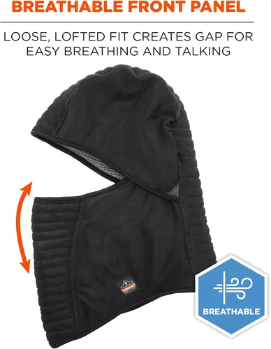 Miniatura 4 de Ergodyne Pasamontañas con aislamiento estándar de 3 capas, color negro, talla única