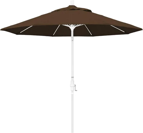 Miniatura 13 de California Umbrella paraguas de tela Olefin de 9 pies de fibra de vidrio de elevación basculante mercado de aluminio, paraguas con poste de bronce