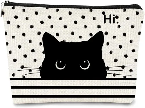 Miniatura 12 de Regalos de Gatos - Pequeña bolsa de maquillaje, bolsa de cosméticos para amantes de los gatos, bolsa de maquillaje para adolescentes y mujeres, cat 1