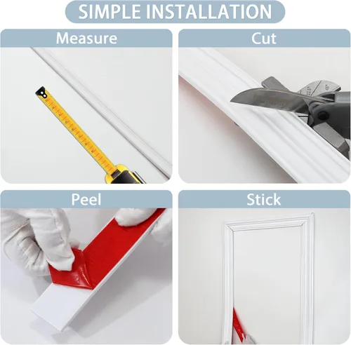 Miniatura 7 de Moldura de pared para despegar y pegar, tira flexible para marco de espejo, moldura de riel de silla, protección de pared y decoración del hogar