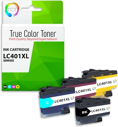 TCT Paquete de 4 cartuchos de tinta, repuesto compatible para Brother LC401XL Series, alto rendimiento, funciona con Brother MFC-J1010 J1012 J1170,