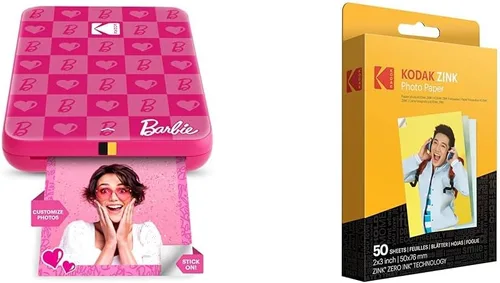 KODAK Barbie x Step Slim Impresora fotográfica instantánea inalámbrica portátil de 2"x3" Papel fotográfico prémium (50 hojas)