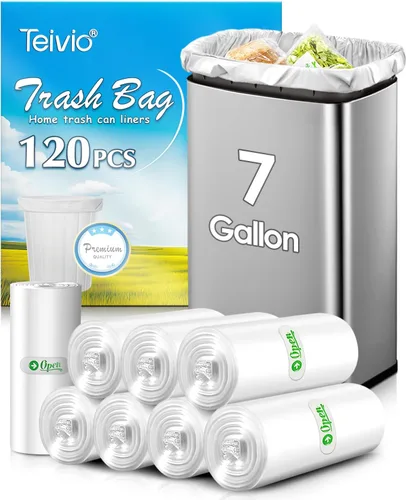 Miniatura 15 de Bolsas de basura fuertes de 1.2 galones, 220 unidades, bolsas de basura para baño, bolsas de plástico pequeñas para la oficina en casa, cocina, se