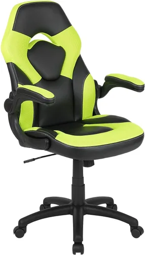 Miniatura 21 de Flash Furniture X10 LeatherSoft - Silla de juegos con respaldo alto estilo carreras con brazos abatibles, silla giratoria ergonómica acolchada