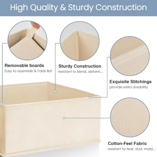 Miniatura 4 de Criusia Organizador de Cajones para Ropa, Juego de 16 Organizadores para Cajones de Ropa Interior, Organizadores Plegables para Armario y Beige