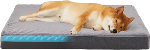 Miniatura 11 de WATANIYA PET Cama grande de espuma viscoelástica para perros, cama ortopédica para perros con espuma de gel refrescante, forro impermeable y funda