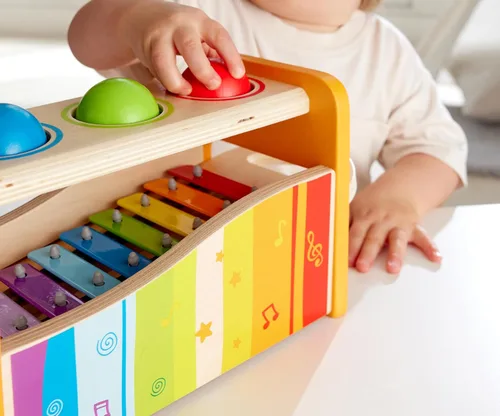 Miniatura 3 de Banco para tocar música con xilófono de Hape, talla única , Amarillo